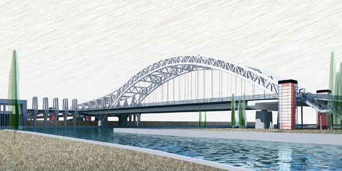 Stahl-Stabbogenbrücke